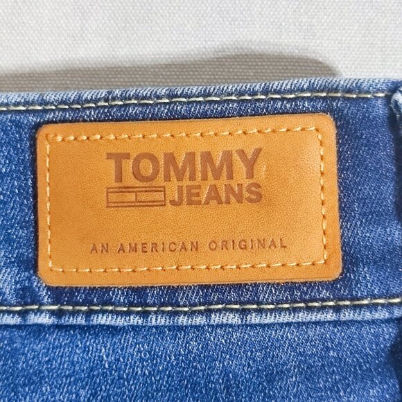 Tommy Hilfiger Jeans women's sz 0/W25 denim blue wide leg crop factorydistressed - Picture 5 of 16